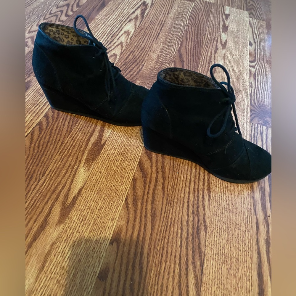 Cityclassified Black Wedge Ankle Boots